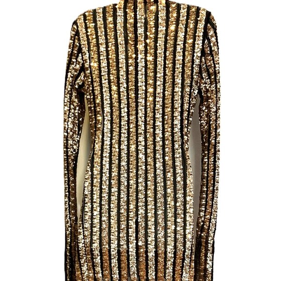 AGGI by Halewski  "Jasmine Golden Star" Sequin Dress Size L - Picture 7 of 8